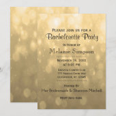 Gold Bokeh | Bachelorette Party Kaart (Voorkant / Achterkant)