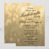 Gold Bokeh | Bachelorette Party Kaart (Voorkant / Achterkant)