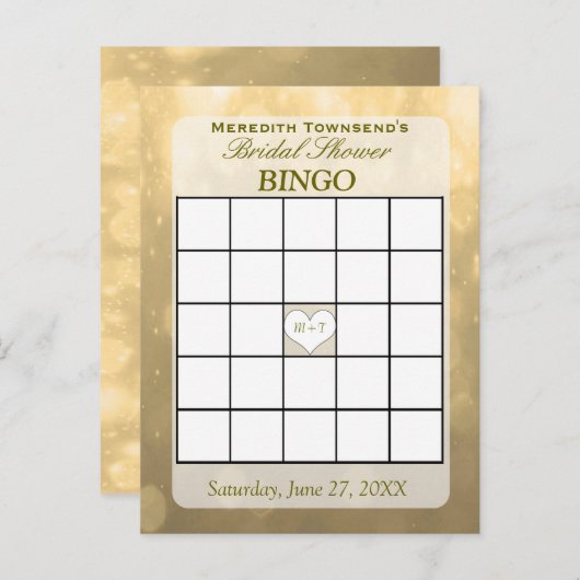 Gold Bokeh | Bingo Kaart (Voorkant / Achterkant)