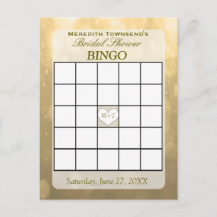 Gold Bokeh Bingo-kaart Uitnodiging Briefkaart