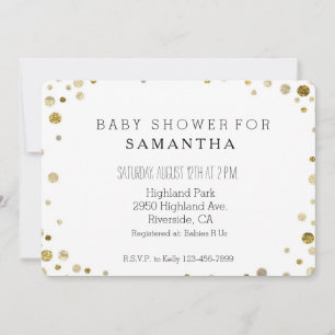 Gold Bokeh Confetti Stippen baby shower Kaart