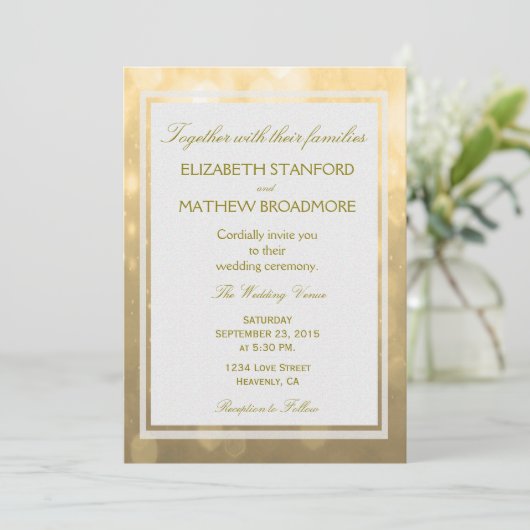 Gold Bokeh | FAIRE-PART DE MARIAGE (Debout devant)