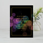 Gold Bokeh Mariage Foil Invitation (Debout devant)