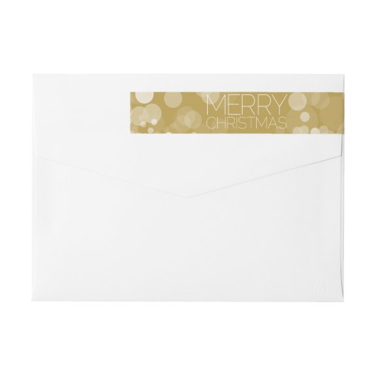Gold Bokeh Modern Merry Kerstmis (Achterkant)