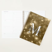Gold Bokeh Modern Monogram Sparkor (Devant avec enveloppe)
