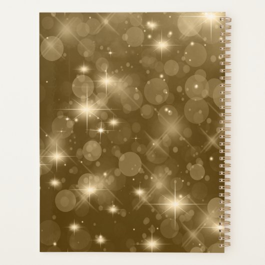 Gold Bokeh Modern Monogram Sparkor (Dos)