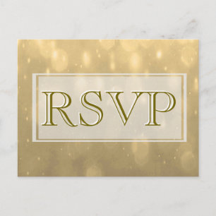 Gold Bokeh   RSVP Uitnodiging Briefkaart