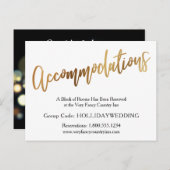 Gold & Bokeh Wedding-accommodatie Briefkaart (Voorkant / Achterkant)