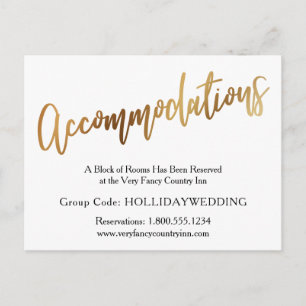 Gold & Bokeh Wedding-accommodatie Briefkaart