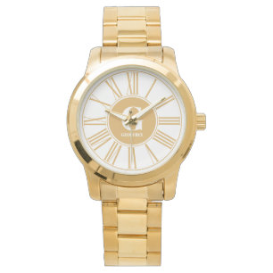 Gold Bold Monogram Roman Nummers Watch Horloge