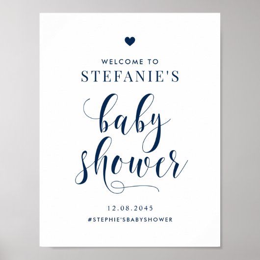 Gold Bold Script Baby shower Welkomstteken Poster (Voorkant)