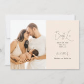 Gold Bonjour bébé nouveau-né Faire-part de naissan (Dos)