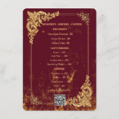 Gold Bordeaux Editable Menu with QR Code (Dos)