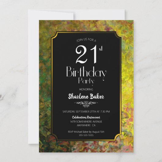 Gold Border 21e verjaardag Kaart (Voorkant)