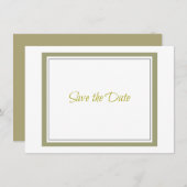 Gold Border bewaart de datum Save The Date (Voorkant / Achterkant)