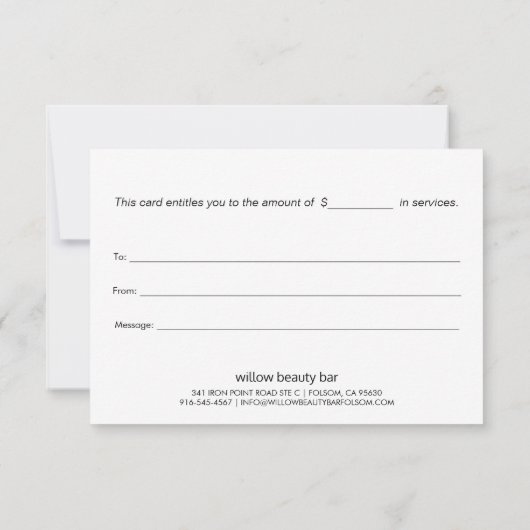 Gold Border Black Cadeaubon Uitnodiging (Achterkant)