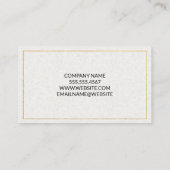 Gold Border | Blauw pictogram | Papiertextuur Visitekaartje (Achterkant)