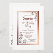 Gold Border Bloemenverrassing 30e Verjaardag Kaart (Voorkant / Achterkant)