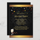 Gold Border Corporate Fêtes Invitations (Devant / Derrière)