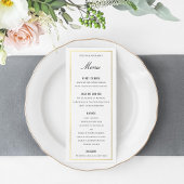 Gold Border Elegant Bruiloft Diner Menu en Drinken