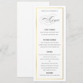 Gold Border Elegant Wedding Menu Kaart (Voorkant / Achterkant)