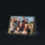 Gold Border Famille Photo Chalkboard Noël<br><div class="desc">Carte de voeux de Noël de la famille de photos Gold Border</div>
