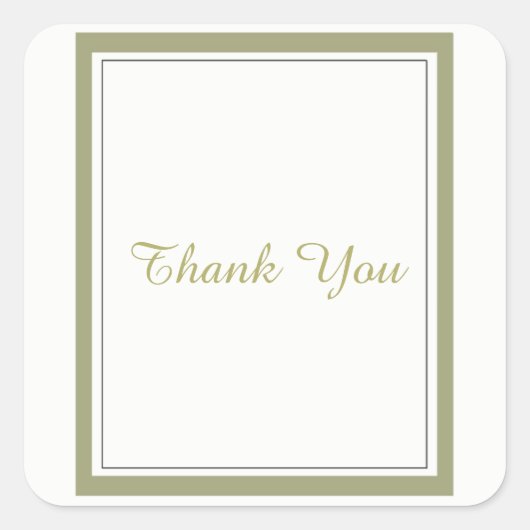 Gold Border Hartelijk dank Vierkante Sticker (Voorkant)