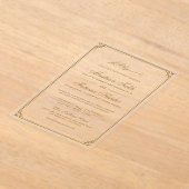 Gold Border Muslim Wedding Acryl Uitnodigingen (Laagn)