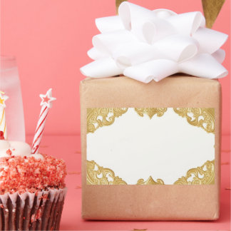 Gold Border Sjabloon Faux Folie Rechthoekige Stick Rechthoekige Sticker