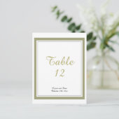 Gold Border Table Number Kaart (Staand voorkant)
