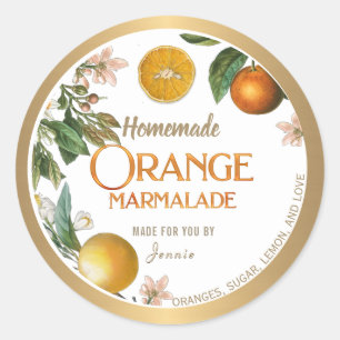 Gold Borders Homemade Marmalade Jam Jelly Label
