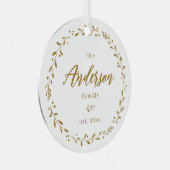 Gold Botanical Custom-reeks - Kerstmis met kalligr Metalen Ornament (Voorkant Rechts)