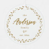 Gold Botanical Custom-reeks - Kerstmis met kalligr Metalen Ornament (Voorkant)