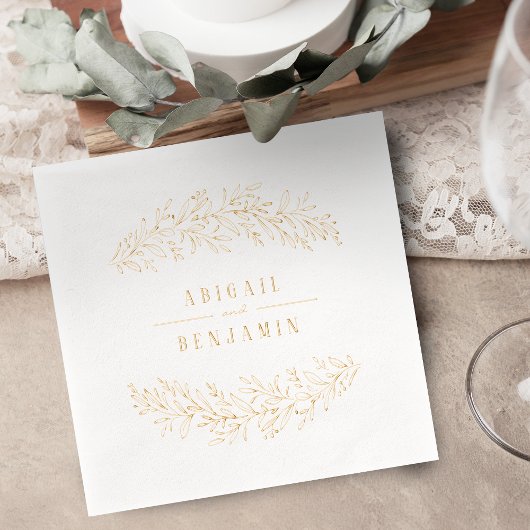Gold botanical floral elegant wedding