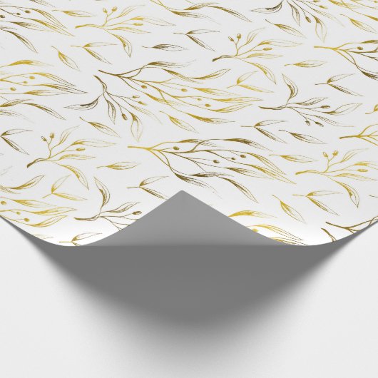 Gold Botanical Fstromend Branches Cadeaupapier (Hoek)