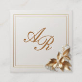 Gold Botanical Wedding Honeymoon Fund QR Code Informatiekaartje (Achterkant)