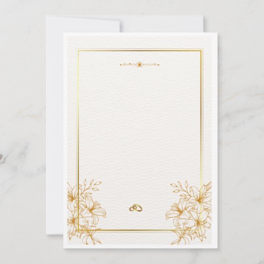Gold Botanical Wedding invitation  (Dos)