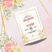 Gold Botanical Wedding invitation 