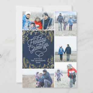 Gold Botanicals Holiday Greetings 5 Foto Feestdagenkaart