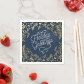 Gold Botanicals Holiday Greetings Servetten (Insitu)