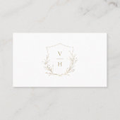 Gold botanische crème monogram brudal Registratiek Plaatskaartje (Achterkant)
