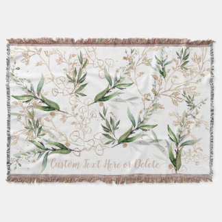 Gold Botanische Eucalyptus Moderne Greenery Abstra Deken