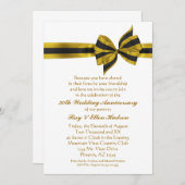 Gold Bow 50th Anniversary Party Invitations (Devant / Derrière)