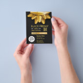 Gold Bow Black Friday Sale QR Code Korting Flyer (Hand)