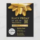 Gold Bow Black Friday Sale QR Code Korting Flyer (Voorkant)