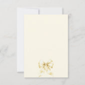 Gold Bow Bridal Shower Thank You Card Bedankkaart (Achterkant)