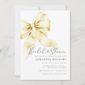Gold Bow Bruids Douche Uitnodiging (Voorkant)