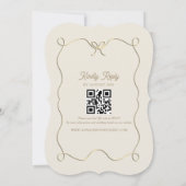 Gold Bow bruiloft uitnodiging met QR-code (Achterkant)