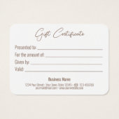 Gold Bow Classy Lumineuse Élégante Carte cadeau bl (Dos)