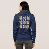 Gold Bow & Disco Ball Navy Zip-Up Coquette Sweat - (Dos entier)